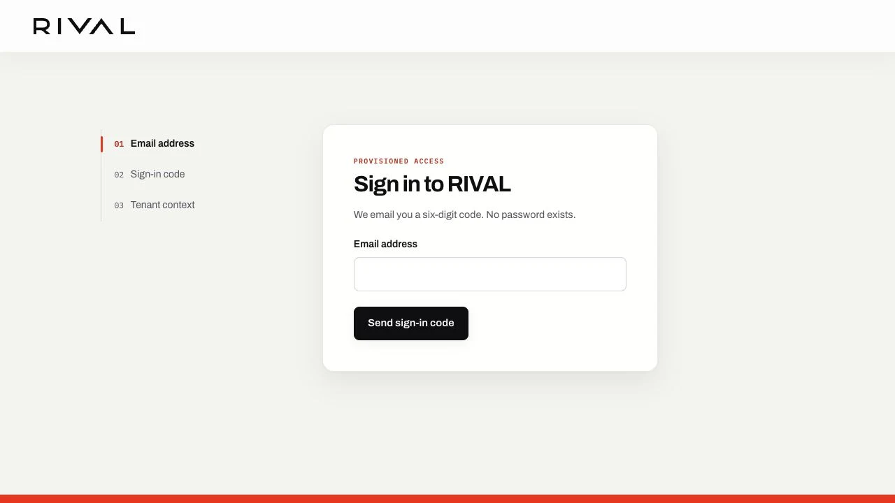 The sign-in page with the email field and Send sign-in code button